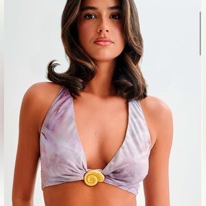 NWT Meshki Ursula Shell Halter Top